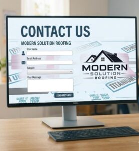 contact-us-modern-solution-roofing Roofing contractor in Santa Clarita and Los Angeles area helping a homeowner